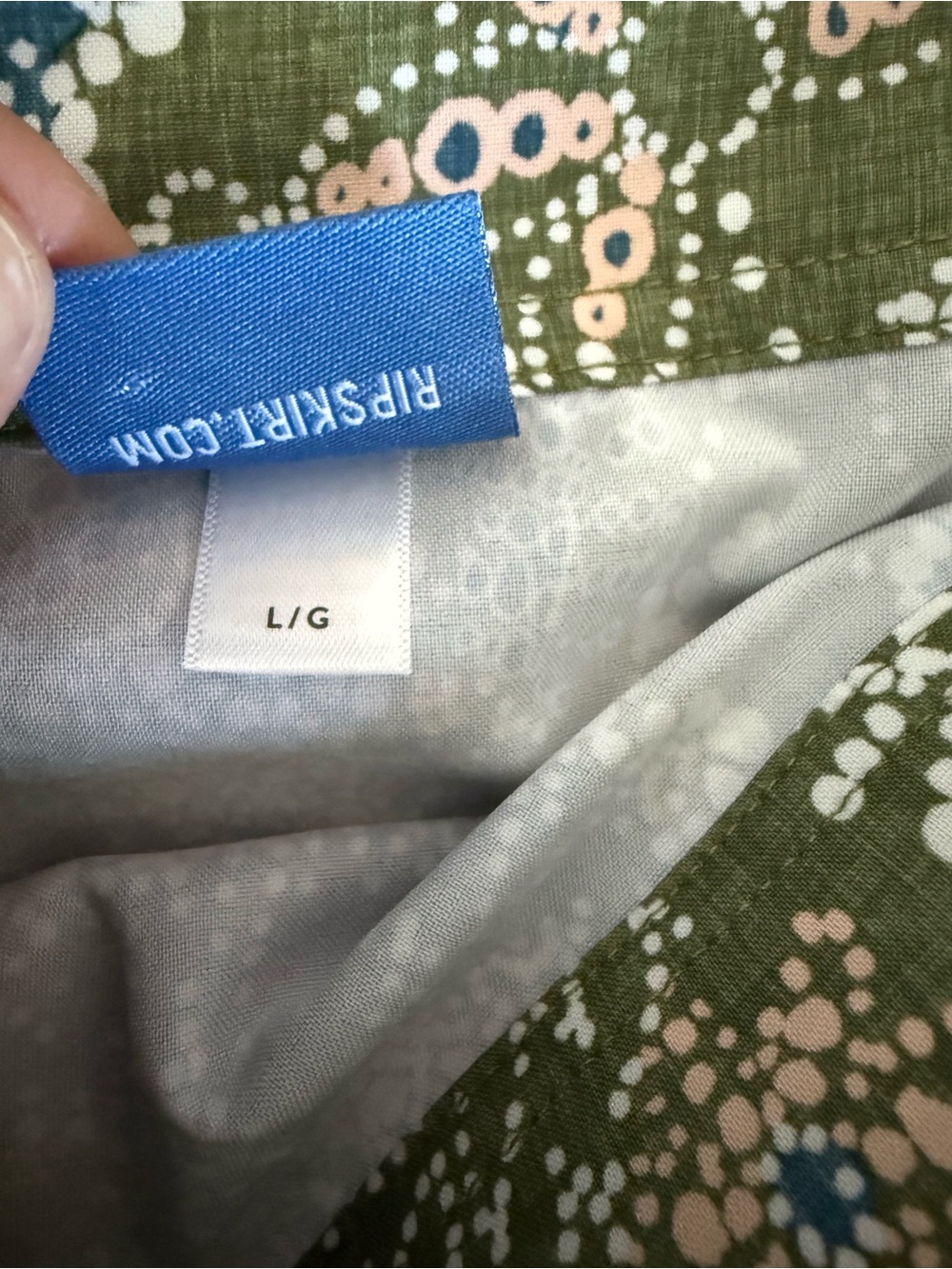Ripskirt Hawaii Olive and Blue Floral A-Line Skirt - Picture 4 of 5
